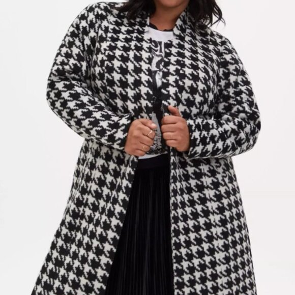 Plus Size Torrid Houndstooth Wool Jacket Size 6 (30) - Picture 1 of 9
